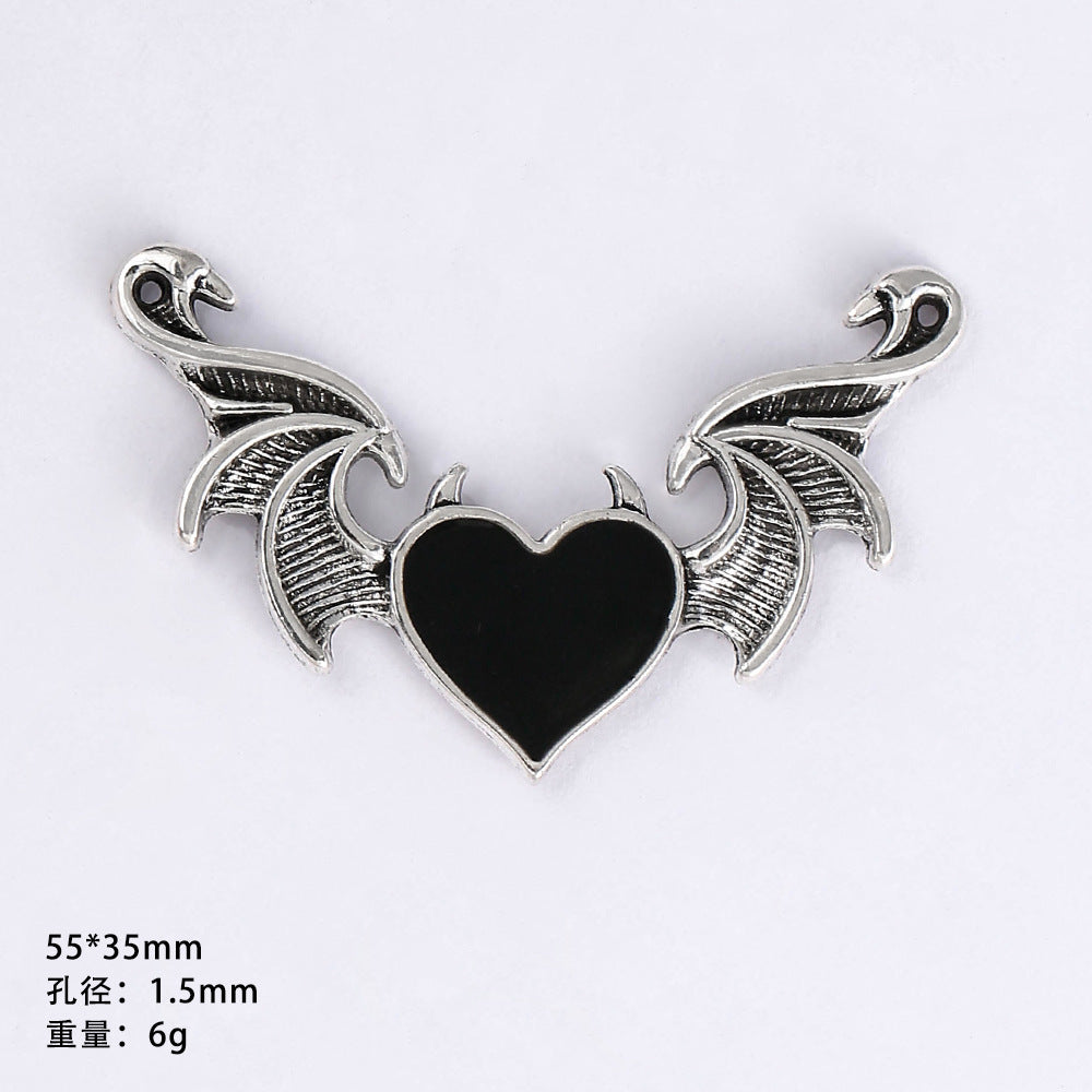 Wholesale 20pcs Gothic style dark punk love DIY necklace pendant